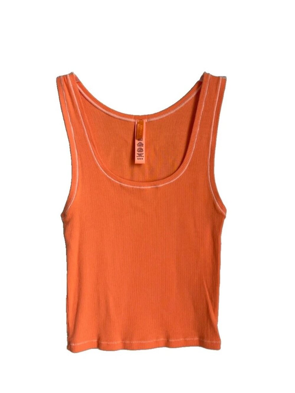 Skims Orange Cotton Ribbed Tank Loungewear Stretch Cropped